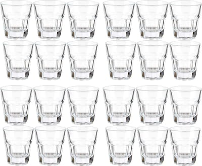 Vivalto shotglaasjes - 24x stuks - glas - transparant - 40 ml - borrelglazen - shotglazen