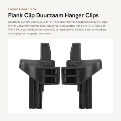 Dailygoods- Plankclip Duurzaam - Pakketplank Clip - Past voor W169 A-Klasse 2010-2012 - Past voor W245 B-Klasse 2008-2011 - Kunststof - Zwart - Hoedenplankclip