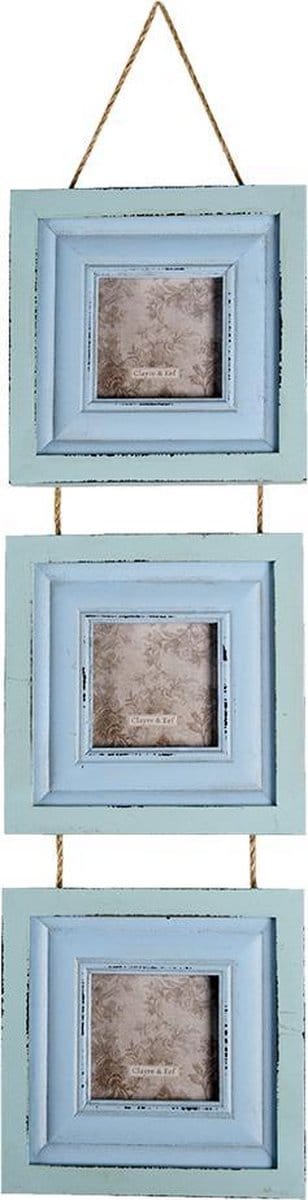 Clayre & Eef Fotolijst 7x7 cm Blauw MDF