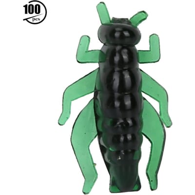 Lot de 5 appâts souples pour cricket de 2,3 cm, leurres insectes simulation pour la pêche à la mouche de la carpe ( Vert foncé) black