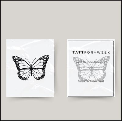 Tijdelijke tattoo vlinder | Neptattoo volwassenen | Tijdelijke tattoo voor volwassenen | Temporary tattoo | Plaktattoos voor volwassenen | Neptattoos | Probeer zorgeloos een tattoo | tattforaweek