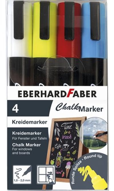 Krijtmarker Eberhard Faber set à 4 stuks
