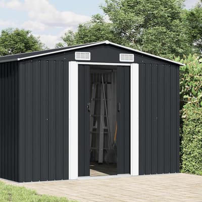 vidaXL - Tuinschuur - 257x489x181 - cm - metaal - antracietkleurig