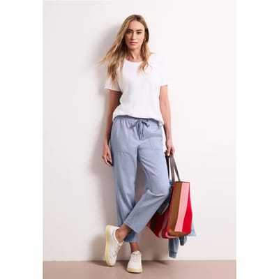 Broek met smalle pijpen Mid Waist met elastische tailleband