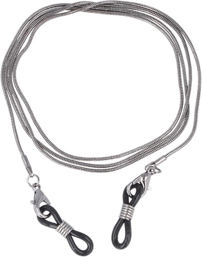 Brillenketting Messing - Ketting Bril - Bril Dragen - Met Siliconen Lus - 75 cm - Zwart