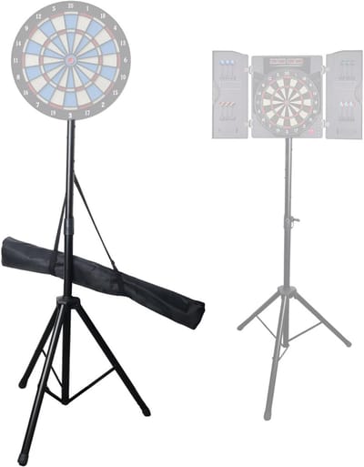 Dartstandaard Opvouwbaar - Dartbord Houder - Dart Spel - In Hoogte Verstelbaar - 112-200 cm - Zwart