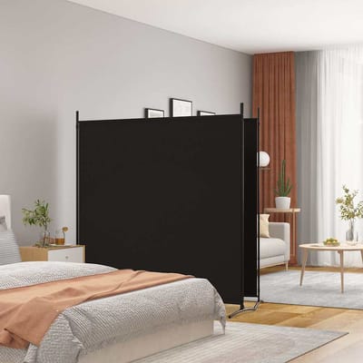 vidaXL - Kamerscherm - met - 2 - panelen - 348x180 - cm - stof - zwart