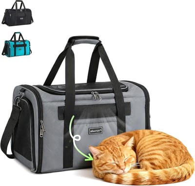 Reisdrager Katten - Huisdier Tas - Veilig Vervoer - Ontsnappingsbestendig Ontwerp - 44.5 cm Lengte - Grijs