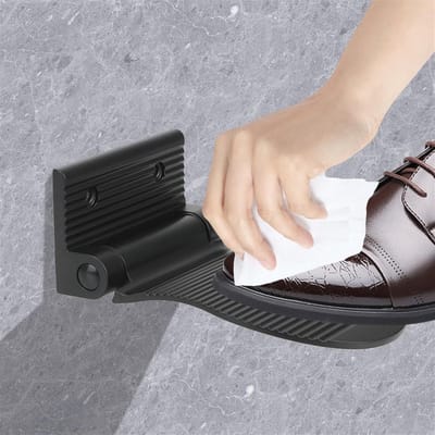 Douche Voetenbankje - Scheerhulp - Douchen - Opvouwbaar Aluminium - 15x10cm - Zwart