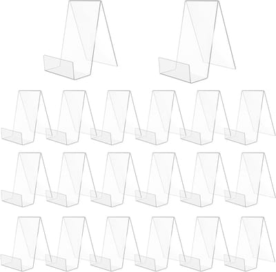 Set van 20 Acryl Boekenstandaards - Transparante Houder voor Tijdschriften, Brochures en Menu's - 10,5 x 9 x 7,5 cm