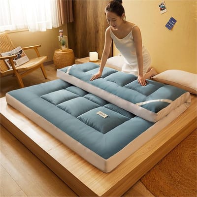 Japanse Vloermatras - Oprolbare Futon - Comfortabel Slapen - Opvouwbaar Ontwerp - 90 x 200 cm - Grijs