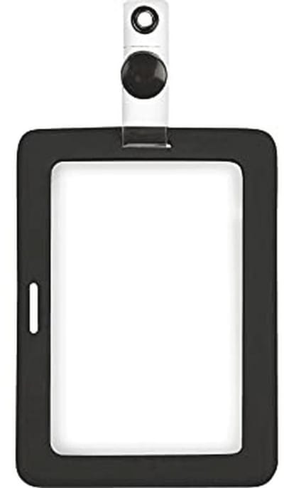 Badge Houder voor Sleutel- en ID-Kaarten - Rubber Zwart, 4 x 2,75 inch
