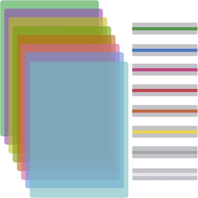 Gekleurde Overlay Stroken - Leesbladen Dyslexiehulpmiddelen - Verbeteren Lezen - 16 Stuks Set - 29.8 x 21cm - Meerkleurig