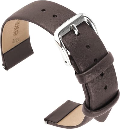 Zachte Kalfsleren Horlogeband met Snelle Bevestiging, Vervangende Strap voor Universele Horloges, 18 mm, Ideaal voor Mannen en Vrouwen, Rvs Gesp, Stijlvol en Comfortabel