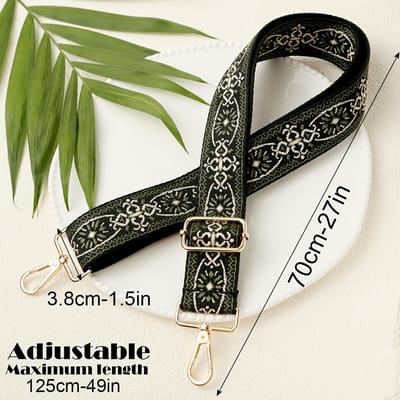3,8 cm brede afneembare verstelbare schouderriem met retro patroon, voor crossbodytas handtas draagtas reistas heuptas camera riem vervanging