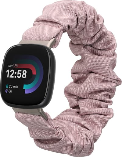 kwmobile elastisch bandje voor smartwatch - geschikt voor Fitbit Versa 4 / Sense 2 / Versa 3 / Sense - Horlogebandje van katoen - In lavendel