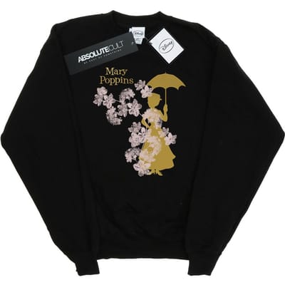 Disney Meisjes Mary Poppins Bloemen Silhouet Sweatshirt (Zwart)