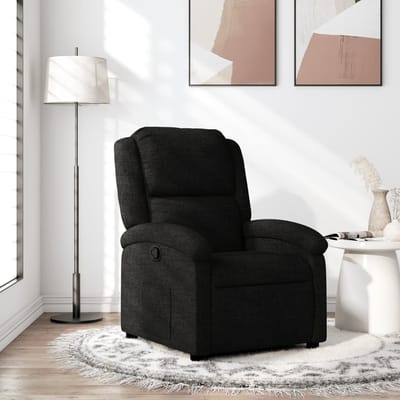 vidaXL - Fauteuil - verstelbaar - stof - zwart