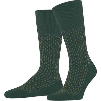 FALKE Airport Special Edition gedessineerd wol katoen sokken heren groen - maat 41-42