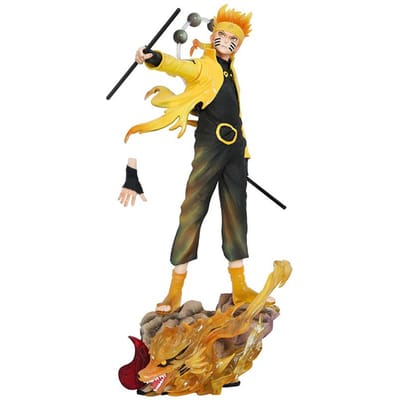 Figurine Naruto Shippuden 38cm Naruto Uzumaki Uchiha Sasuke Anime Japonais Figurine d'Action en PVC Jouet Statue Figurine de Collection Poupée