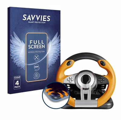 Savvies - Screenprotector voor Speedlink Drift O.Z Racewiel - Folie Beschermfolie transparant volledig dekking 4 Stuks