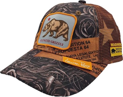 Lauren Rose - California Grizzly 420 - Trucker Snapback Pet - One Size - Black