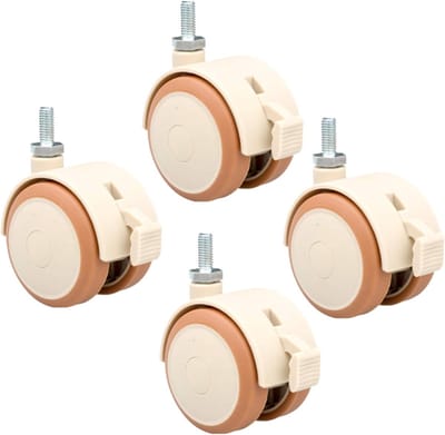 Zwenkwielen 4 stuks - Wieltjes voor meubels - Apparatuur verplaatsen - Met draadsteel - 50 mm diameter