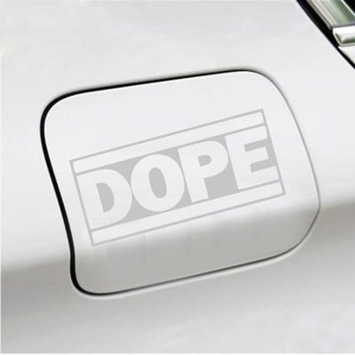Bumpersticker - Dope - 7,4 X 14,8 - Licht Grijs