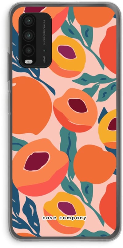 Case Company® - Hoesje geschikt voor Xiaomi Redmi 9T hoesje - Perzik - Soft Cover Telefoonhoesje - Bescherming aan alle Kanten en Schermrand