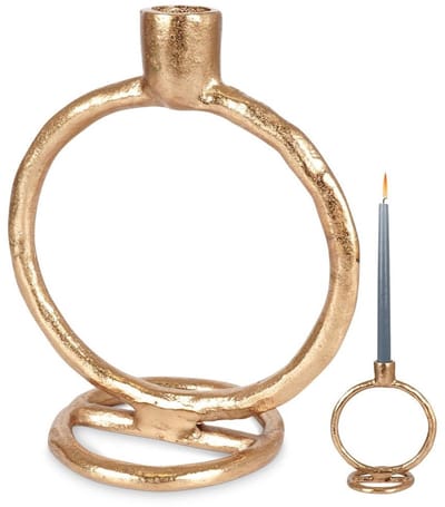 Home Styling Collection - Kandelaar - 19 cm - Gouden Kleur - Industrieel