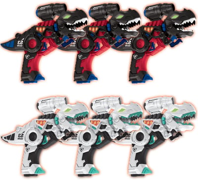 Savorelle® Lasergame Set voor Kinderen - Dino - Dinosaurus - Volwassenen - 6 Spelers - Oplaadbaar Speelgoed Pistool - Laserguns - Lasershoot - 6 Laserguns - Binnen en Buiten - Groepsspel