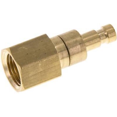 Messing DN 2.7 (Micro) Luchtkoppeling Insteeknippel G 1/8 inch Binnendraad Double Shut-Off - CLP2-F-B-SV-P-018