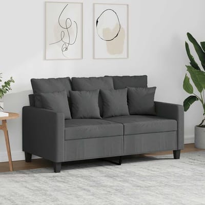 Vidaxl Bank 2-Persoons, Donkergrijs, 120 Cm, Bekleed met Stof