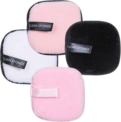 Herbruikbare Make-up Pads - Gezichtsreinigingsdoekjes - Make-up Verwijderen - Milieuvriendelijk - 4 stuks - Zwart/Roze