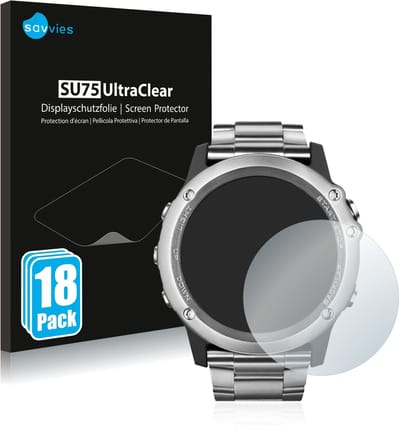 Savvies - Screenprotector voor Garmin Fenix 3 Saphir - Folie Beschermfolie transparant 18 Stuks