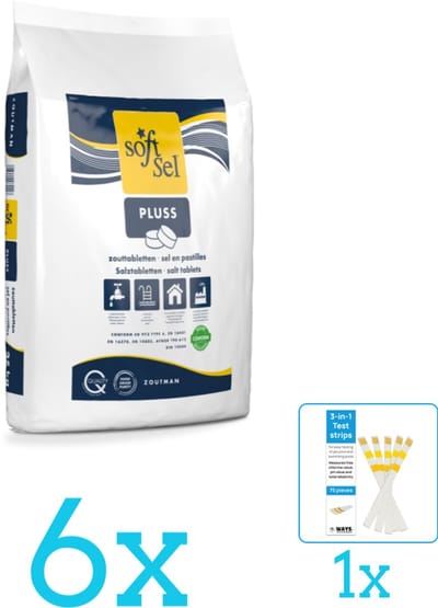 Soft-Sel - Zwembadreinigingsmiddel - Zwembadzouttabletten - 25 kg - Volumebundel - Zwembadzout - 6-delig