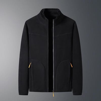 Herfst en Winter Polar Fleece Fleece Nerts Fleece Warm Plus Velvet Dikke Omkeerbare Herenjas Jas met Voering 3XL black