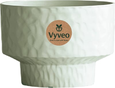 Vyveo - Bloempot Luno - 28x20 - Wit - Bloempot voor binnen en buiten - Lichtgewicht - Breukbestendig - Vorstbestendig - UV-bestendig