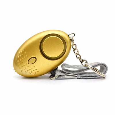 Persoonlijk Alarm – Persoonsalarm 130 dB – Veiligheidsalarm Sleutelhanger – Noodalarm met LED Verlichting – Goud