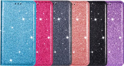 Hoesje geschikt voor Samsung Galaxy A52S - Bookcase - Pasjeshouder - Portemonnee - Glitter - TPU - Paars