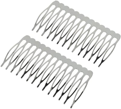 Haarsoires Haarspeld Sierkam Opsteekkam 7cm - Metaal - Zilver - Set van 2 - Haarversierkam - Haar Versiering