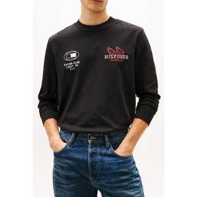 Tommy Hilfiger Modern Athleisure Ls Tee Black Taglia: XXL | Maglie a manica lunga Outlet | Uomo | Nero