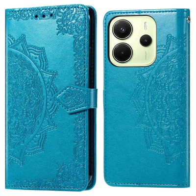 imoshion Hoesje - Geschikt voor Xiaomi Redmi Note 14 (4G) - Mandala Bookcase - Turquoise