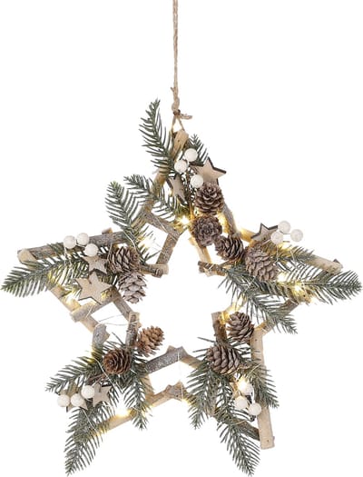 House of Seasons Ster met Witte LED Verlichting - Ø34 cm - Groen