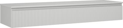 Mexen Rivel badkamermeubel onder wastafel 160 cm met blad, 1 lade, geribbeld, grijs mat - 91A20-16023-1-BFC62