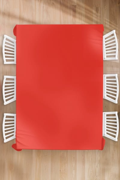 Tafelkleed - Tafellaken - 180x260 cm - Rood - Kleur - Effen - Binnen en Buiten