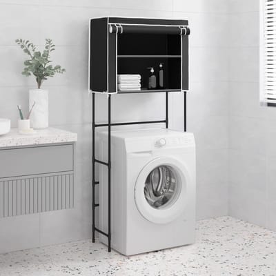 vidaXL - Opbergrek - voor - boven - wasmachine - 2-laags - 71x29,5x170,5 - cm - zwart