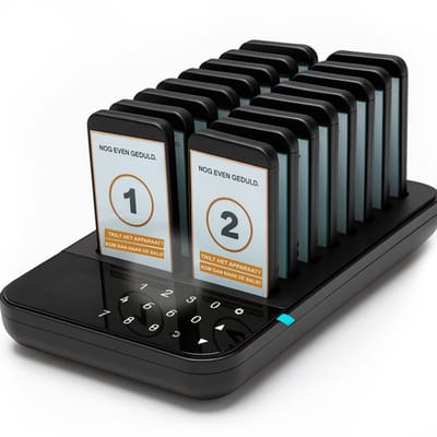 Oproepsysteem PRO - Restaurant pieper - Horeca - 500 meter - Pager - Draadloze Buzzer systeem - 16 Stuks