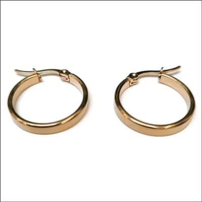 Aramat Jewels | Oorringen | RVS Gladde Oorringen Diverse Kleuren 14mm - Strakke Hoepel Oorbellen | 20mm / Goudkleurig | |3,5mm | Staal | Volwassenen | Verkleurd niet