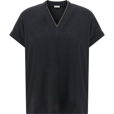 Brunello Cucinelli Grijze Katoenen T-shirt